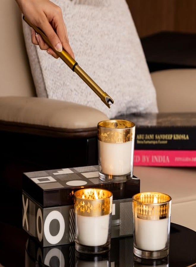 SEVA HOME Enchante Candle - Dil Se Saffron Silk | Pack of 3 | Warli Art Design | 25H Burn Each | Natural Soy Wax | Cultural Home Décor & Gifting - Image 3